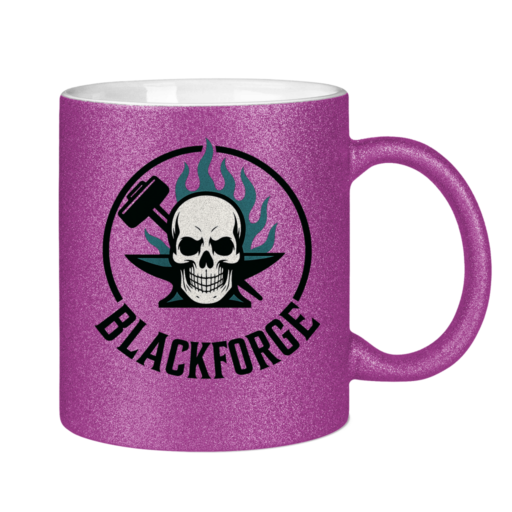 Glitzertasse Logo Rund transparent