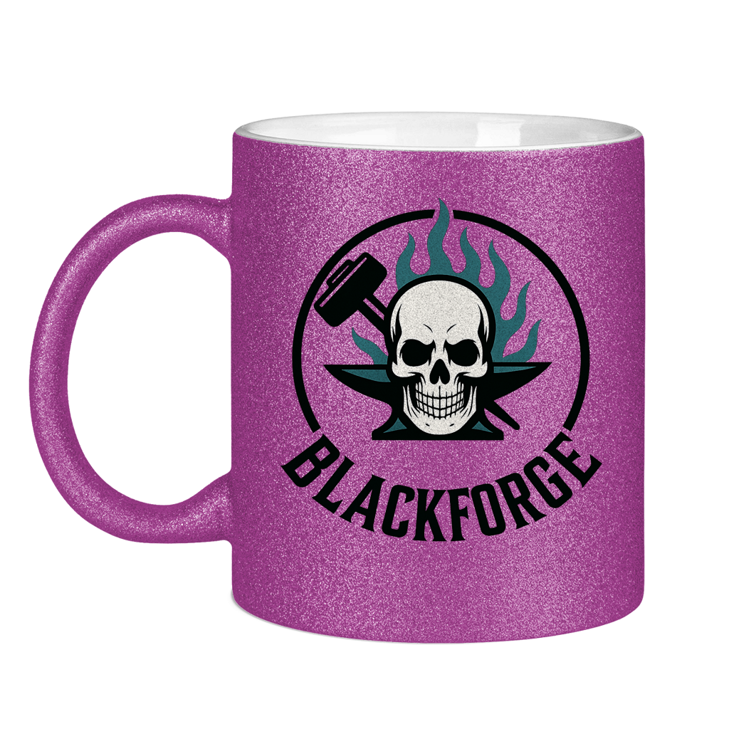 Glitzertasse Logo Rund transparent