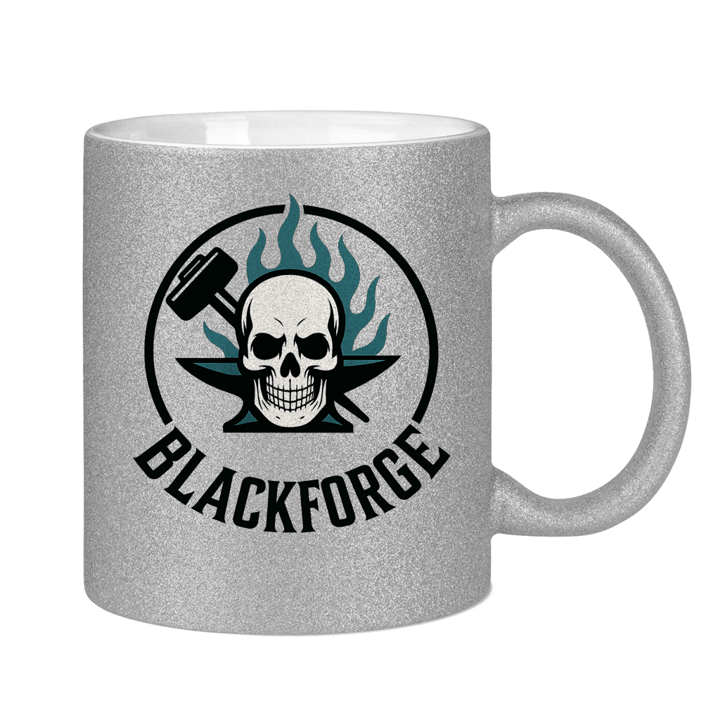 Glitzertasse Logo Rund transparent