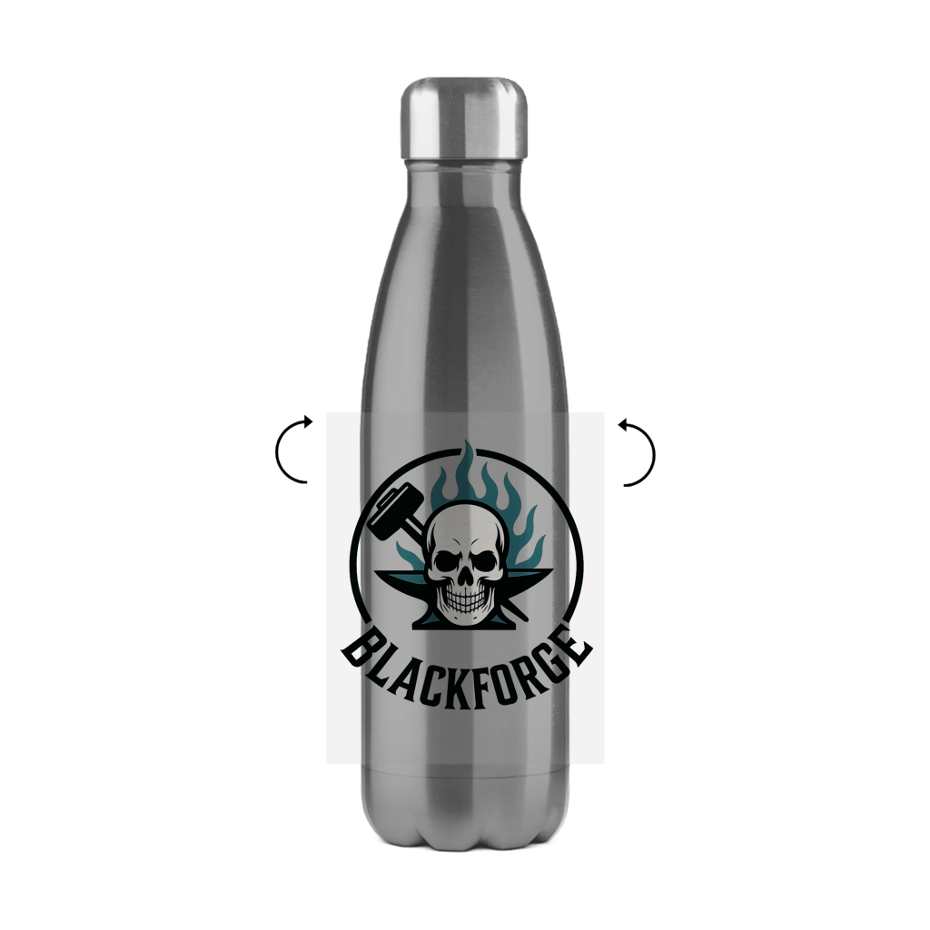 Edelstahl-Thermoflasche Logo Rund transparent
