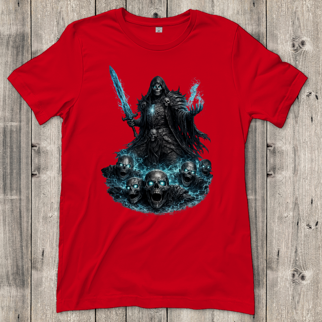 Damen T-Shirt Unheiliger Zauberer mit blauer Energie