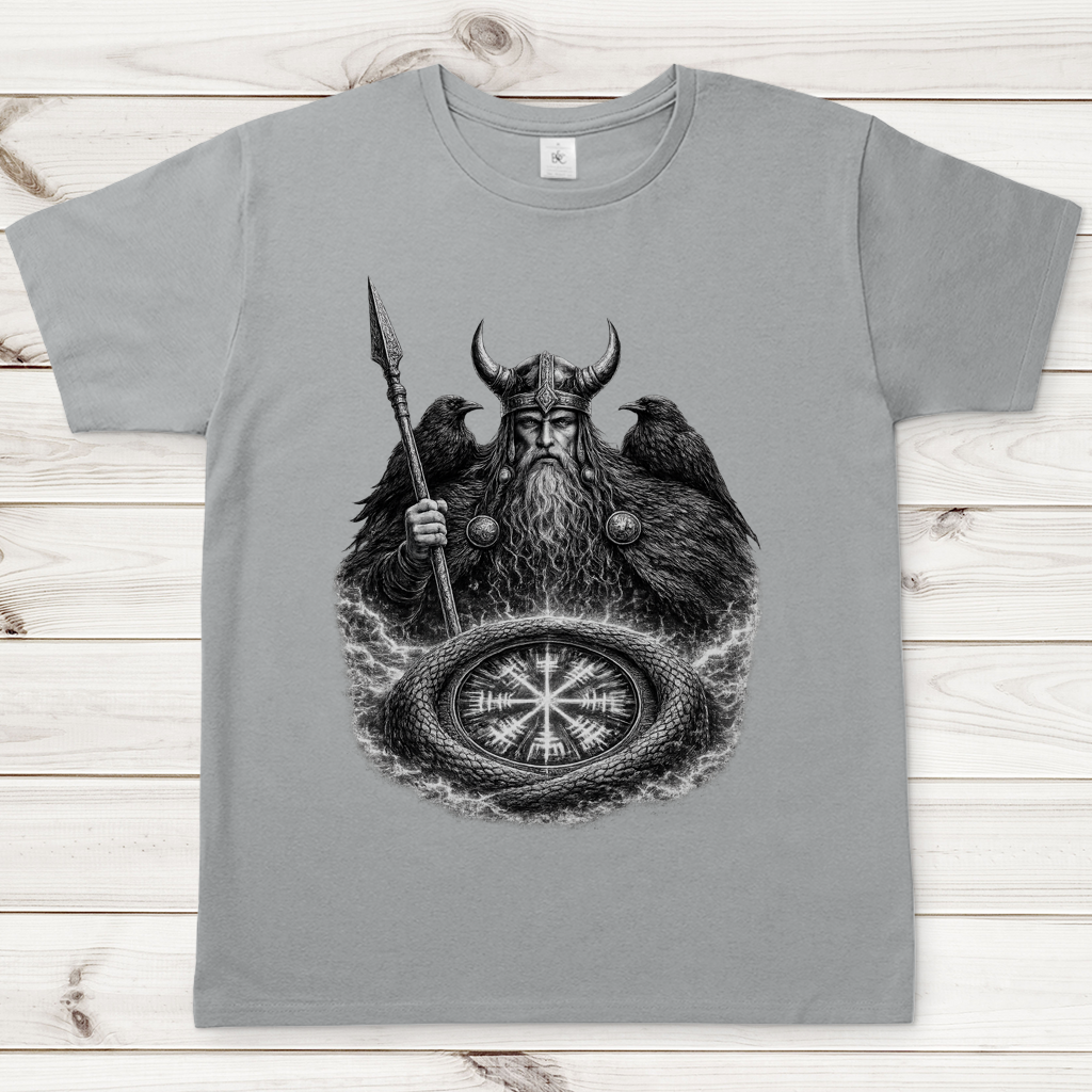 Herren T-Shirt Odin und der Vegvisir-Kreis
