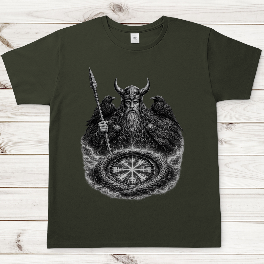 Herren T-Shirt Odin und der Vegvisir-Kreis