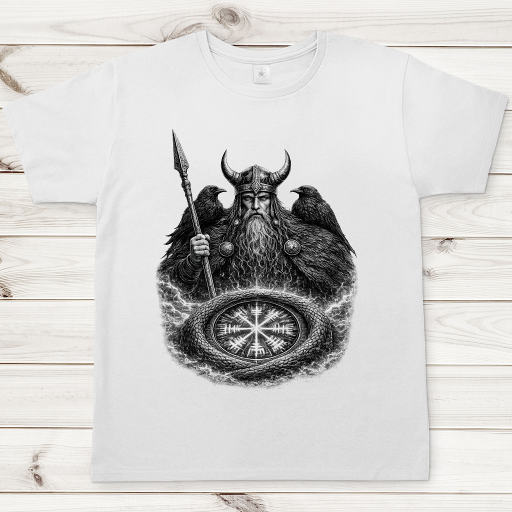 Herren T-Shirt Odin und der Vegvisir-Kreis