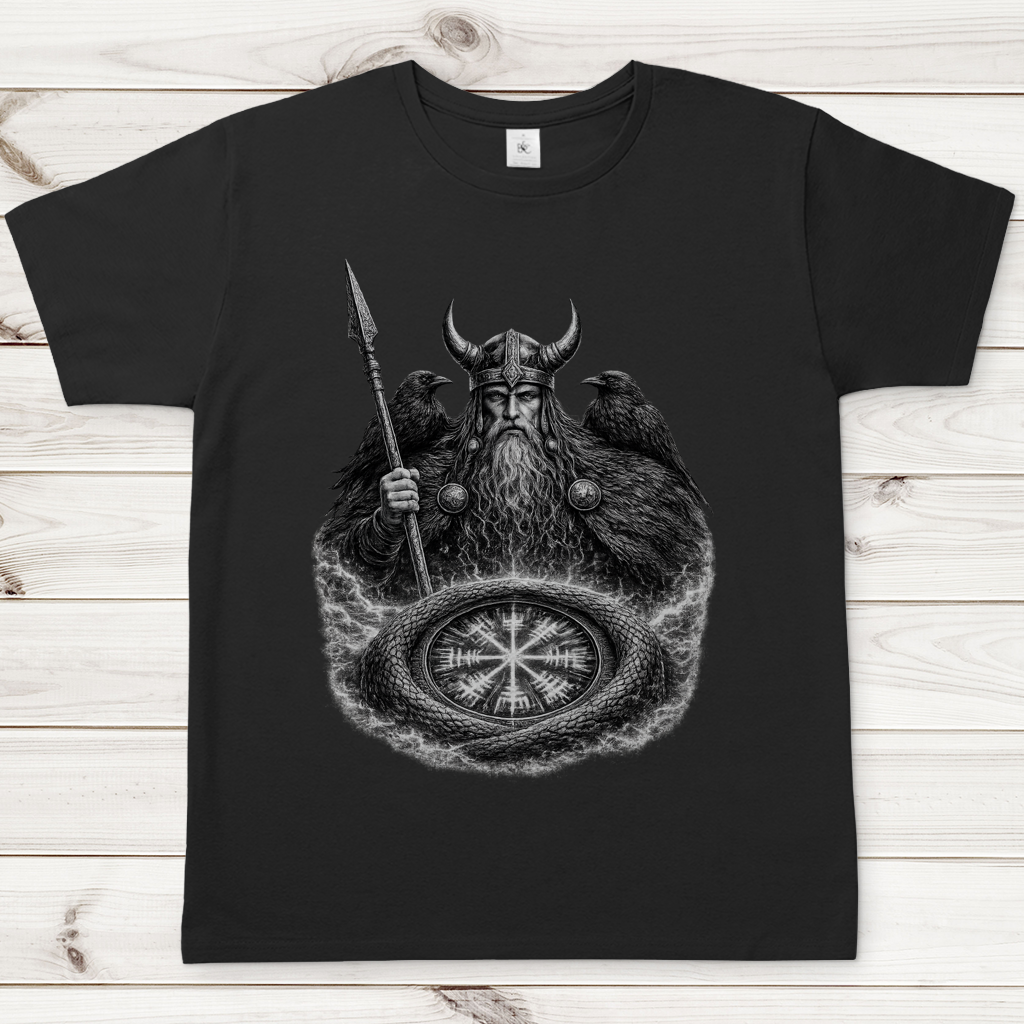 Herren T-Shirt Odin und der Vegvisir-Kreis