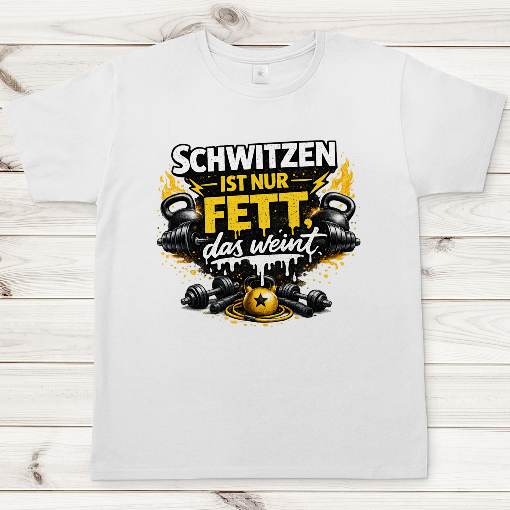 Herren T-Shirt Schwitzen ist nur Fett, das weint