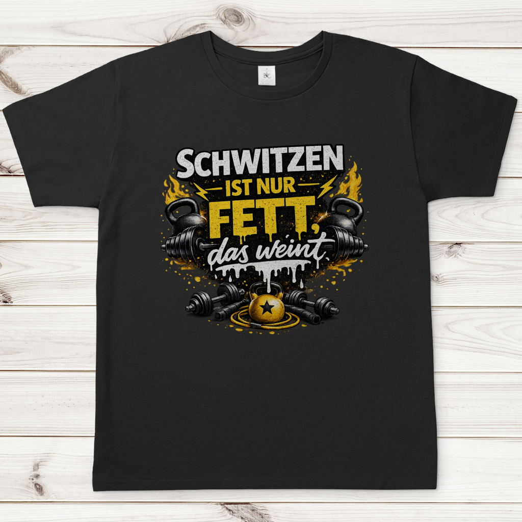 Herren T-Shirt Schwitzen ist nur Fett, das weint
