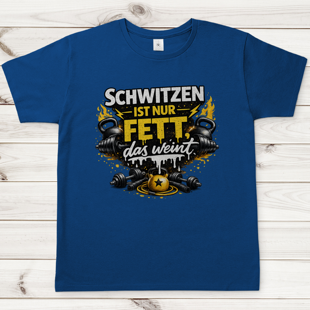 Herren T-Shirt Schwitzen ist nur Fett, das weint