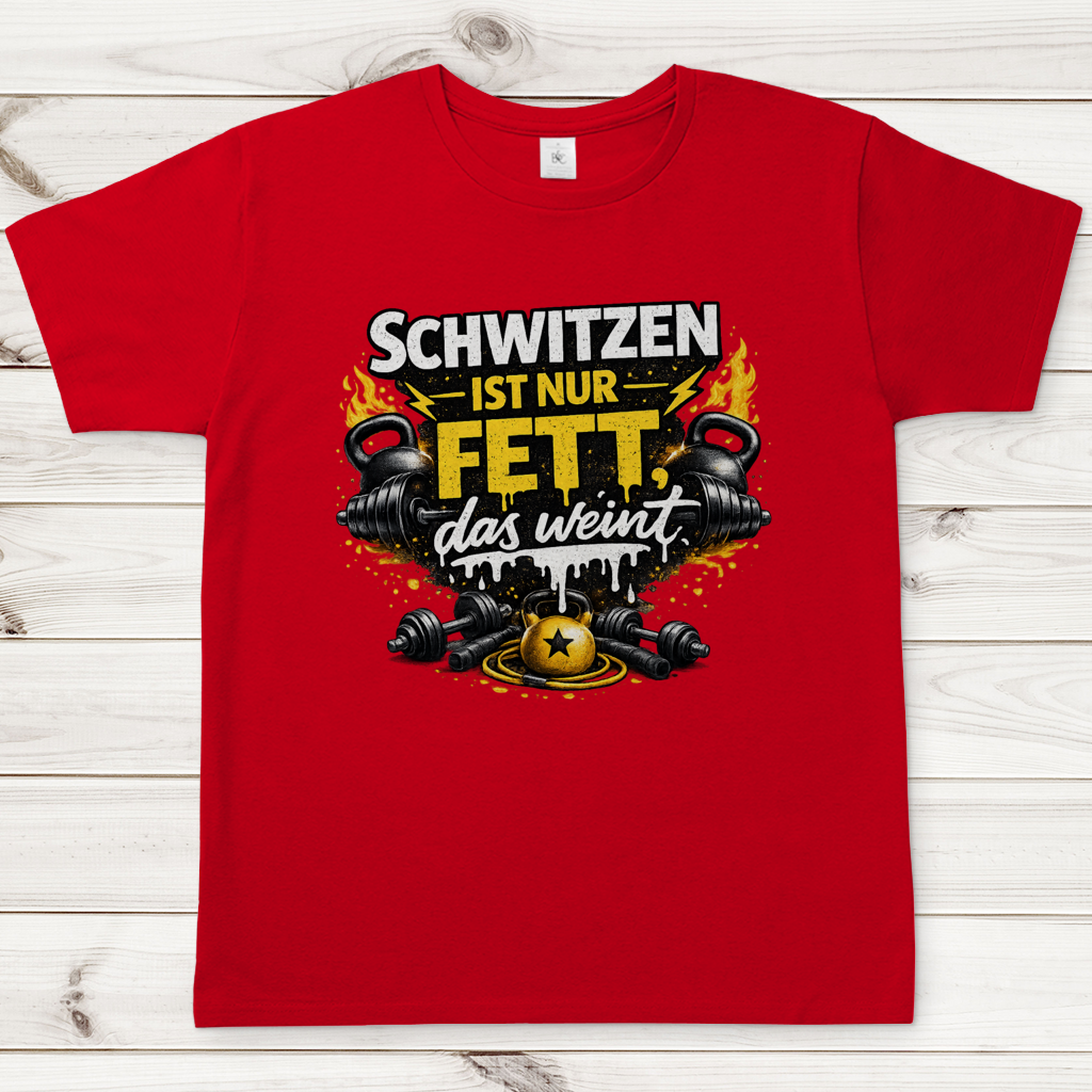 Herren T-Shirt Schwitzen ist nur Fett, das weint