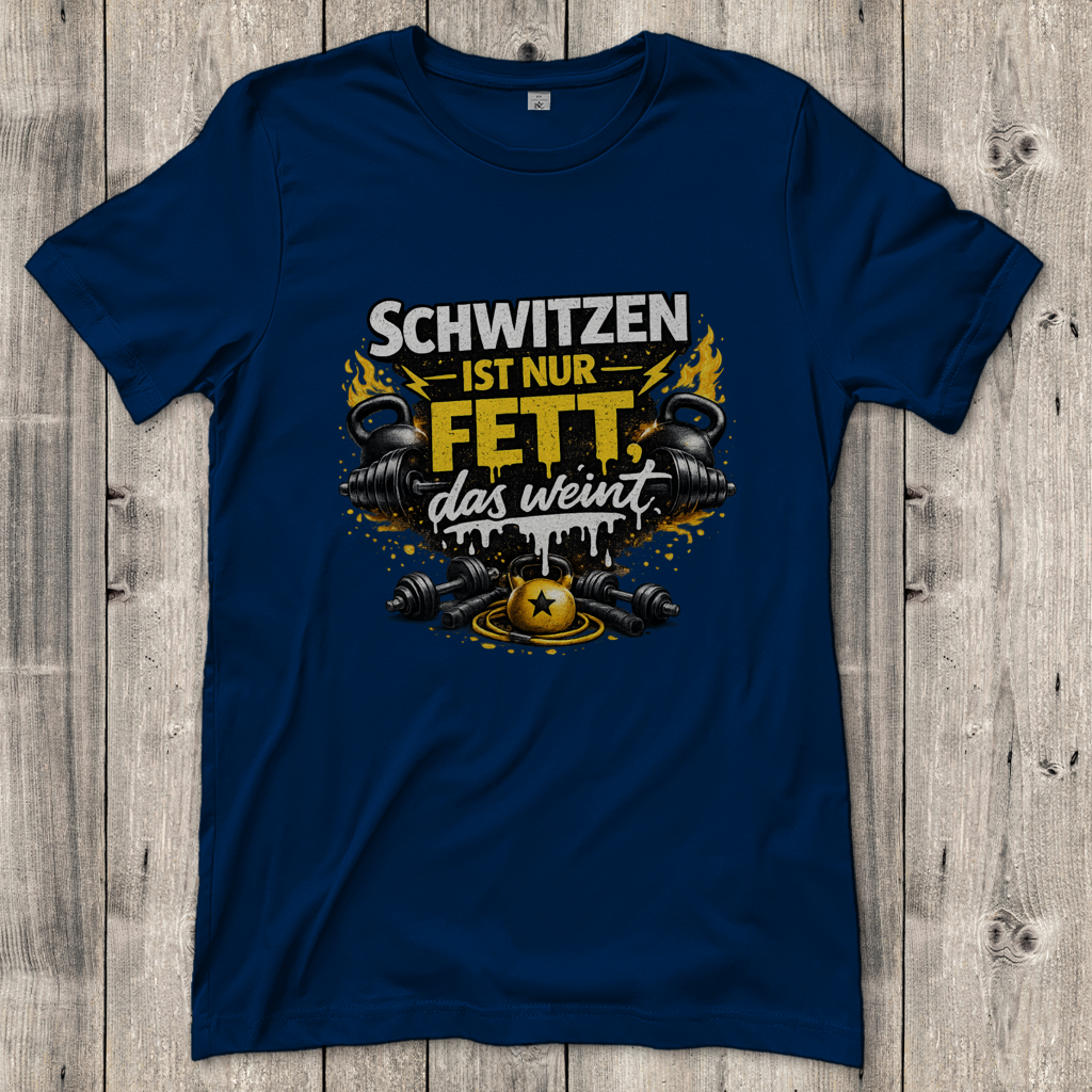 Damen T-Shirt Schwitzen ist nur Fett, das weint