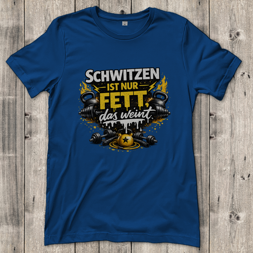 Damen T-Shirt Schwitzen ist nur Fett, das weint