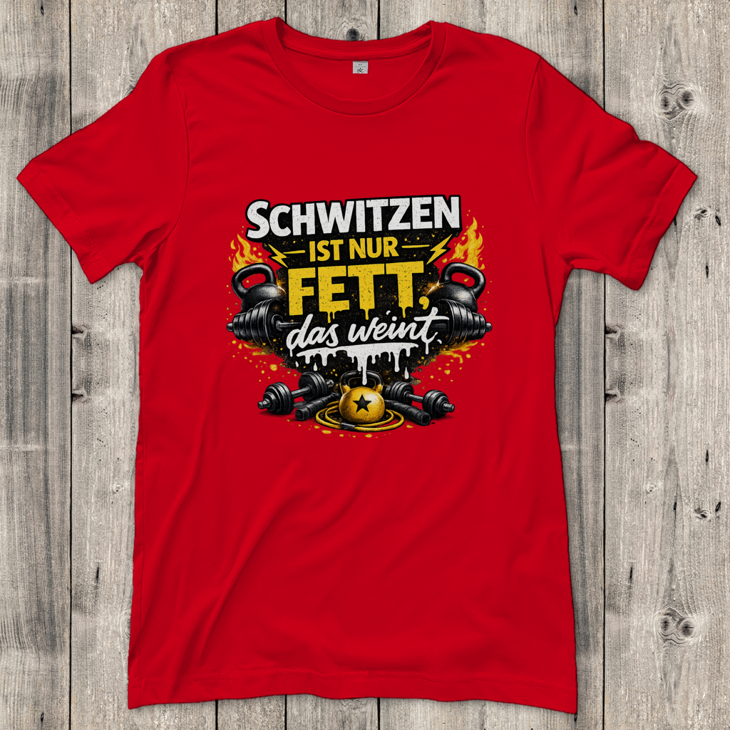 Damen T-Shirt Schwitzen ist nur Fett, das weint