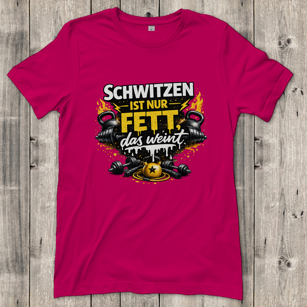 Damen T-Shirt Schwitzen ist nur Fett, das weint