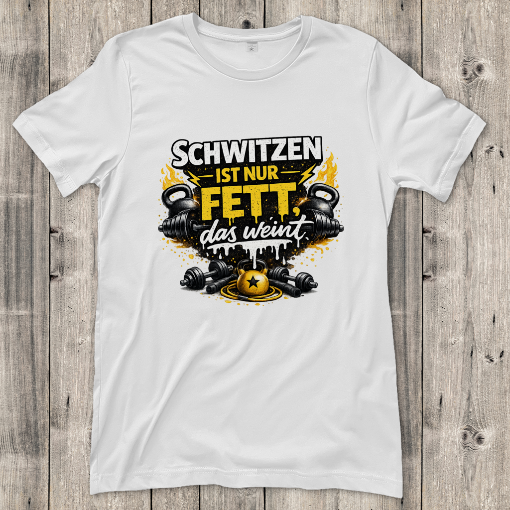 Damen T-Shirt Schwitzen ist nur Fett, das weint