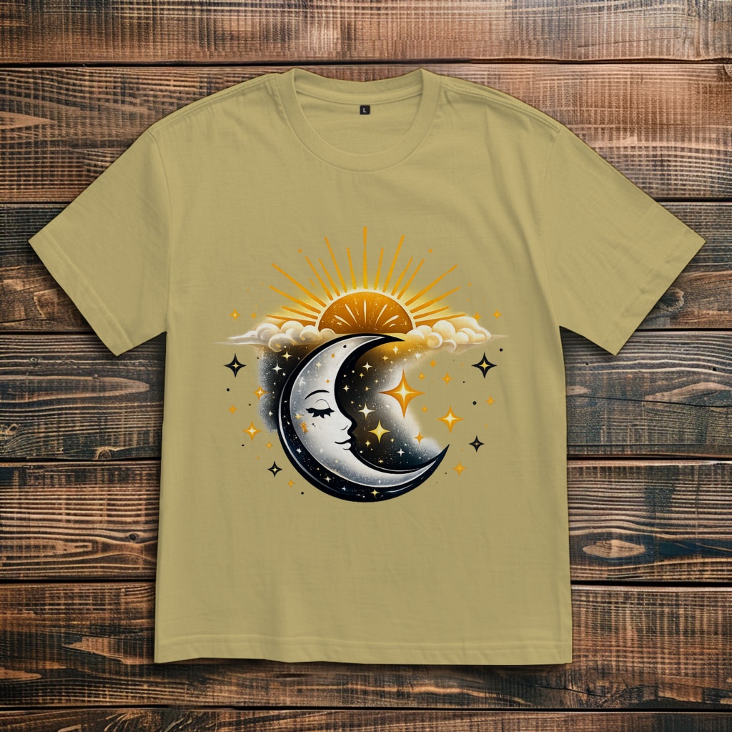 Oversize T-Shirt Mond und Sterne