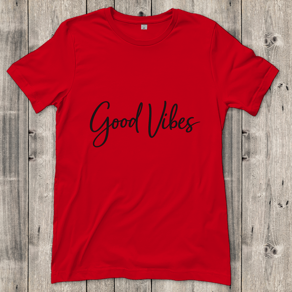 Damen T-Shirt Gute Vibes in eleganter Schrift