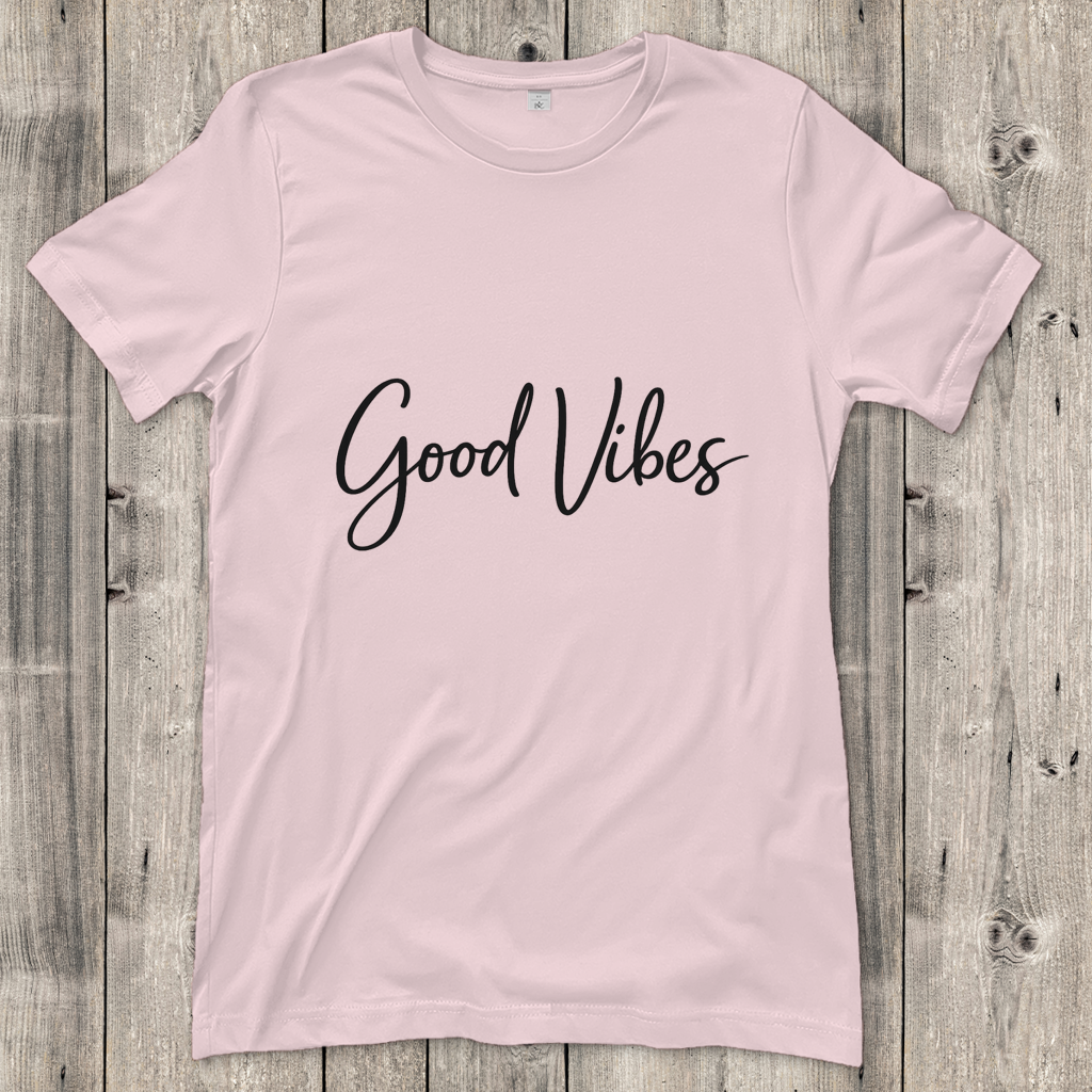 Damen T-Shirt Gute Vibes in eleganter Schrift