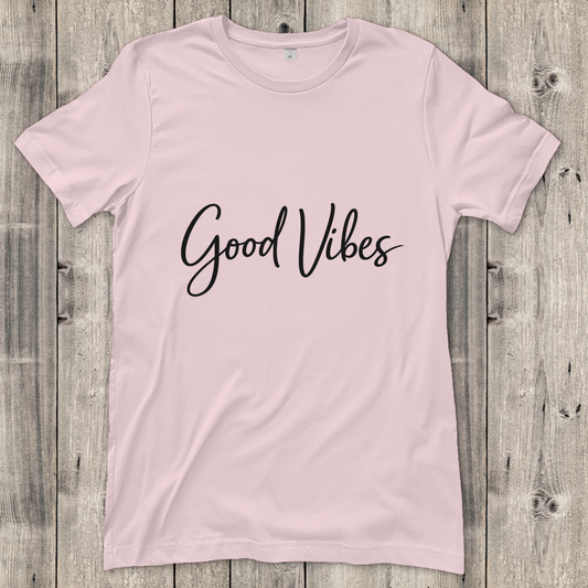 Damen T-Shirt Gute Vibes in eleganter Schrift
