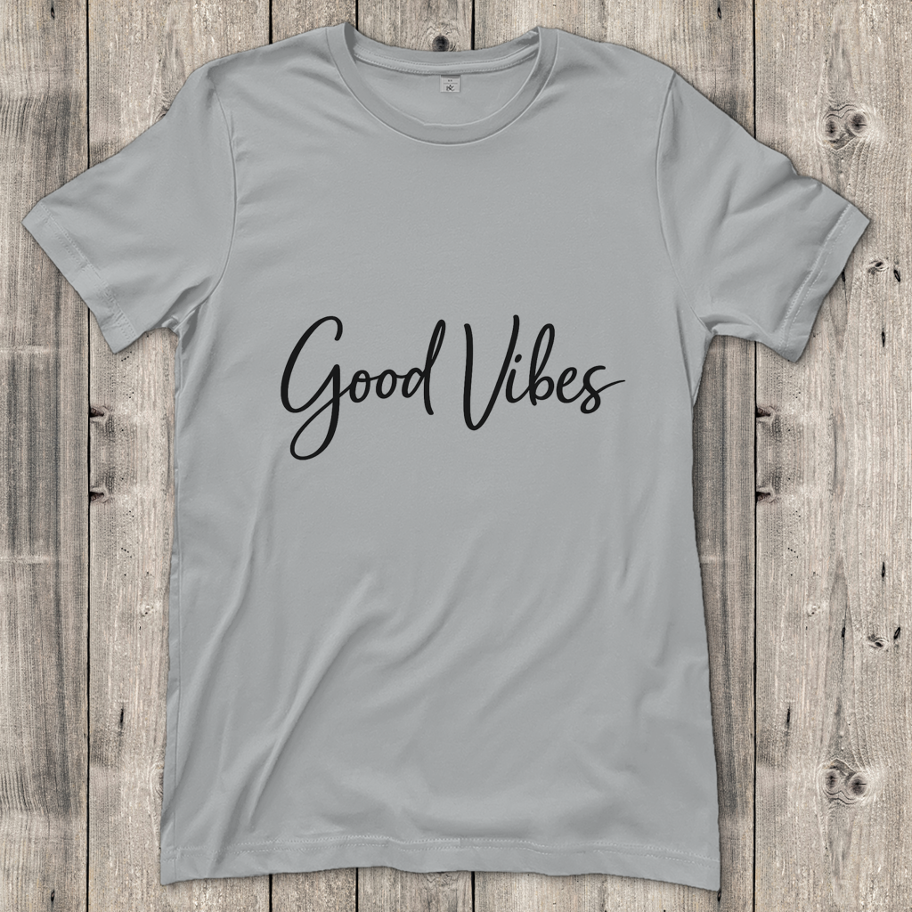 Damen T-Shirt Gute Vibes in eleganter Schrift