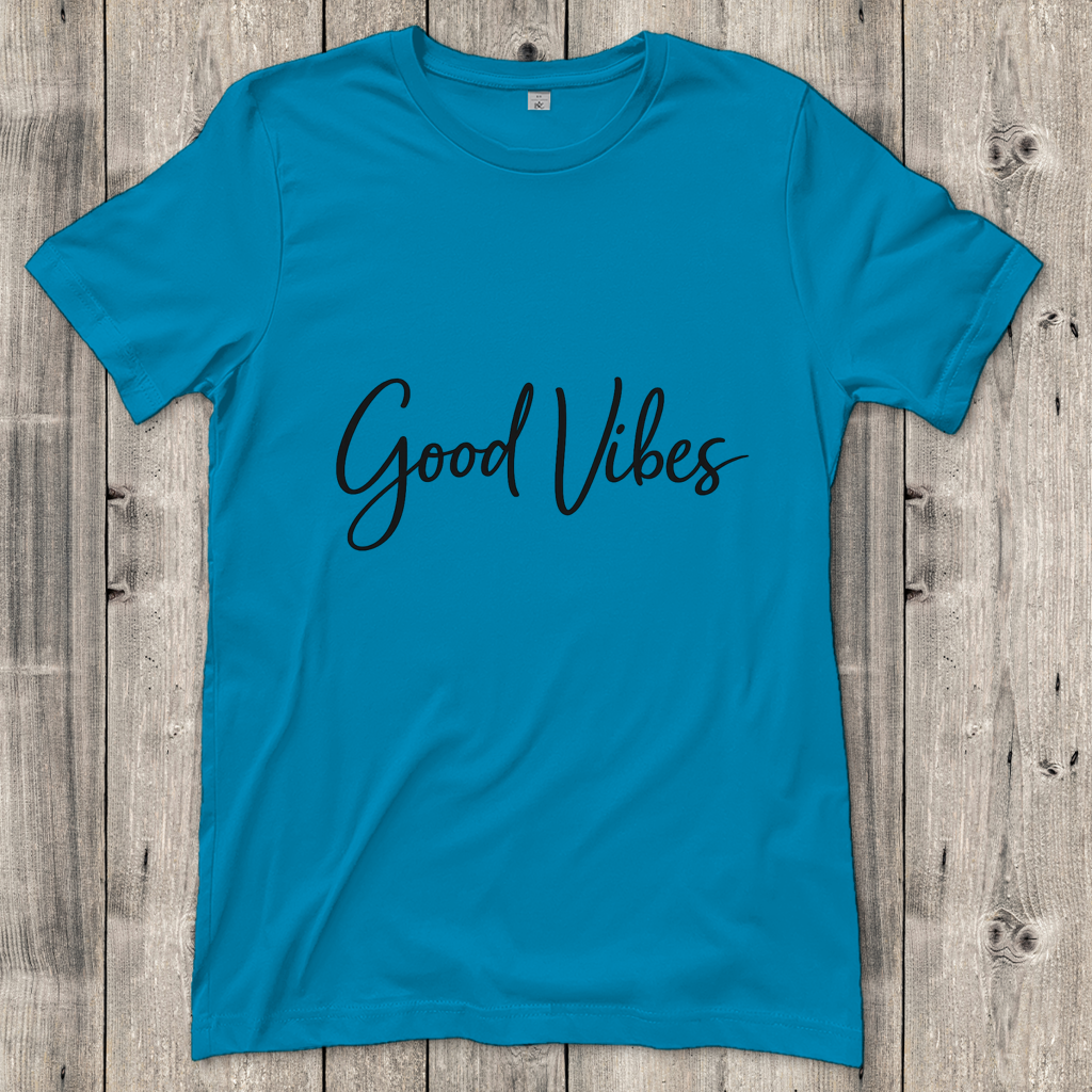 Damen T-Shirt Gute Vibes in eleganter Schrift