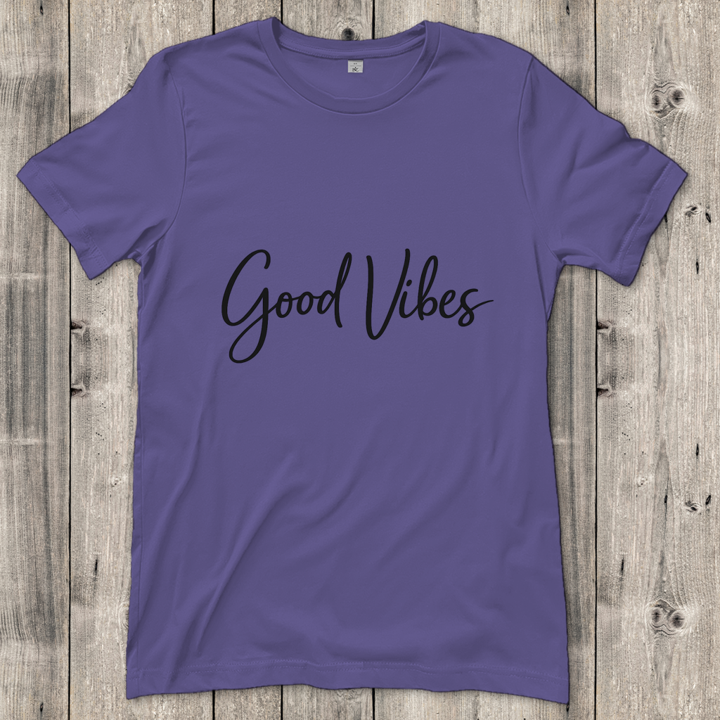Damen T-Shirt Gute Vibes in eleganter Schrift
