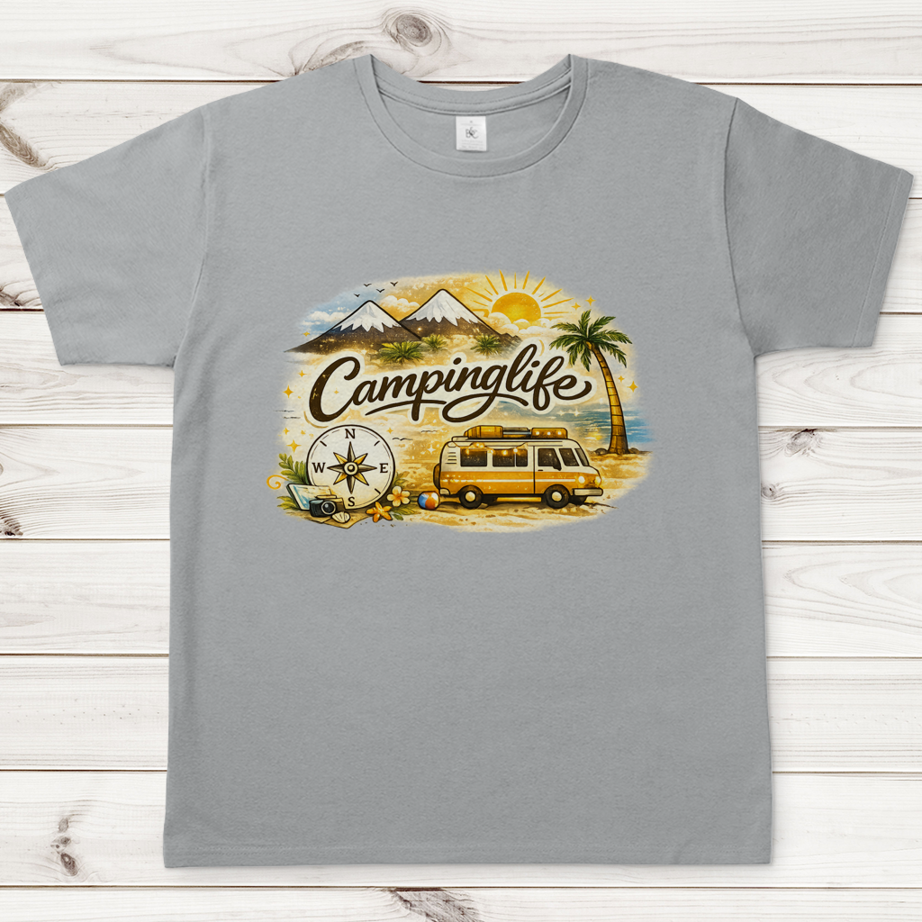 Herren T-Shirt Reiseabenteuer in lebendigen Farben