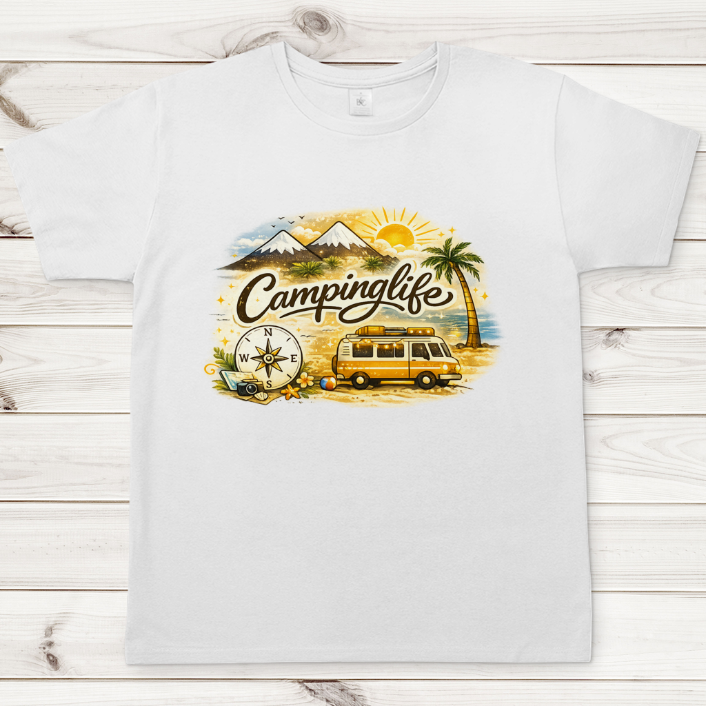 Herren T-Shirt Reiseabenteuer in lebendigen Farben