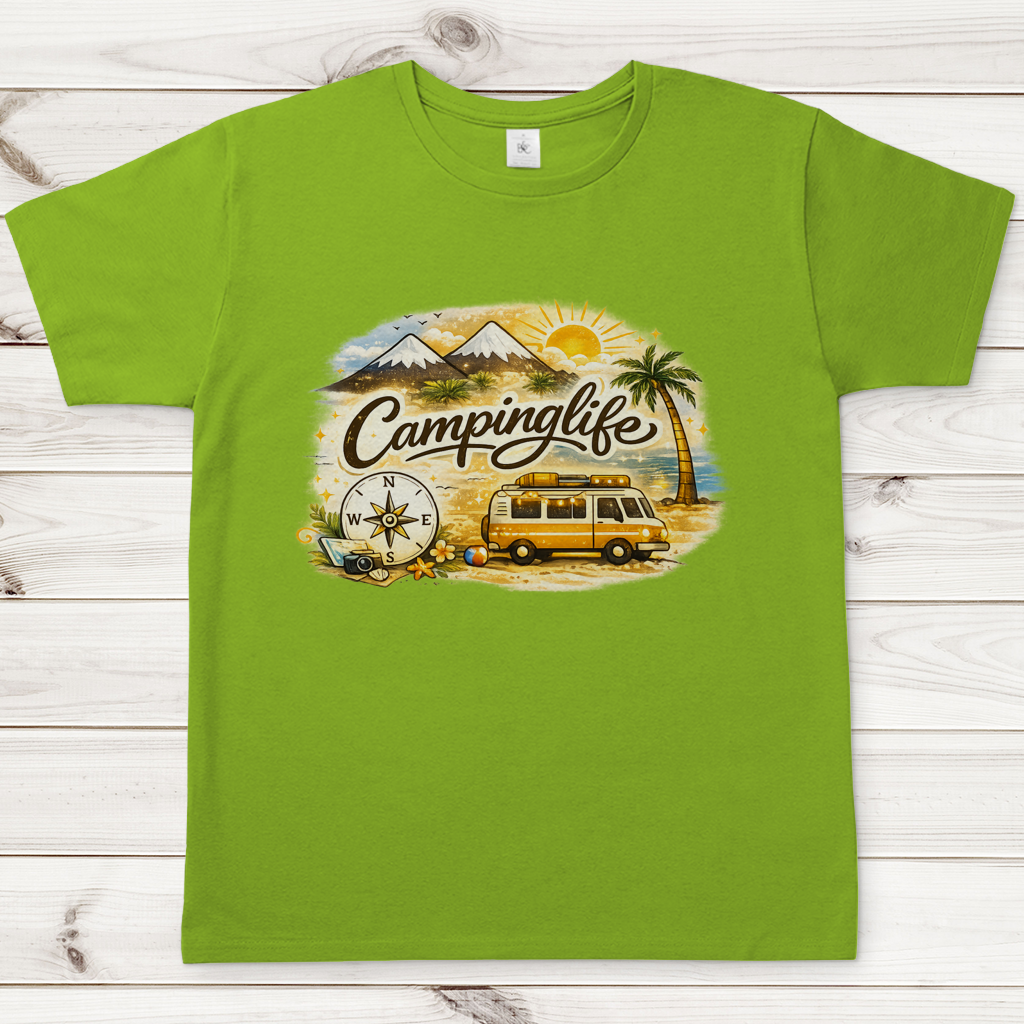 Herren T-Shirt Reiseabenteuer in lebendigen Farben