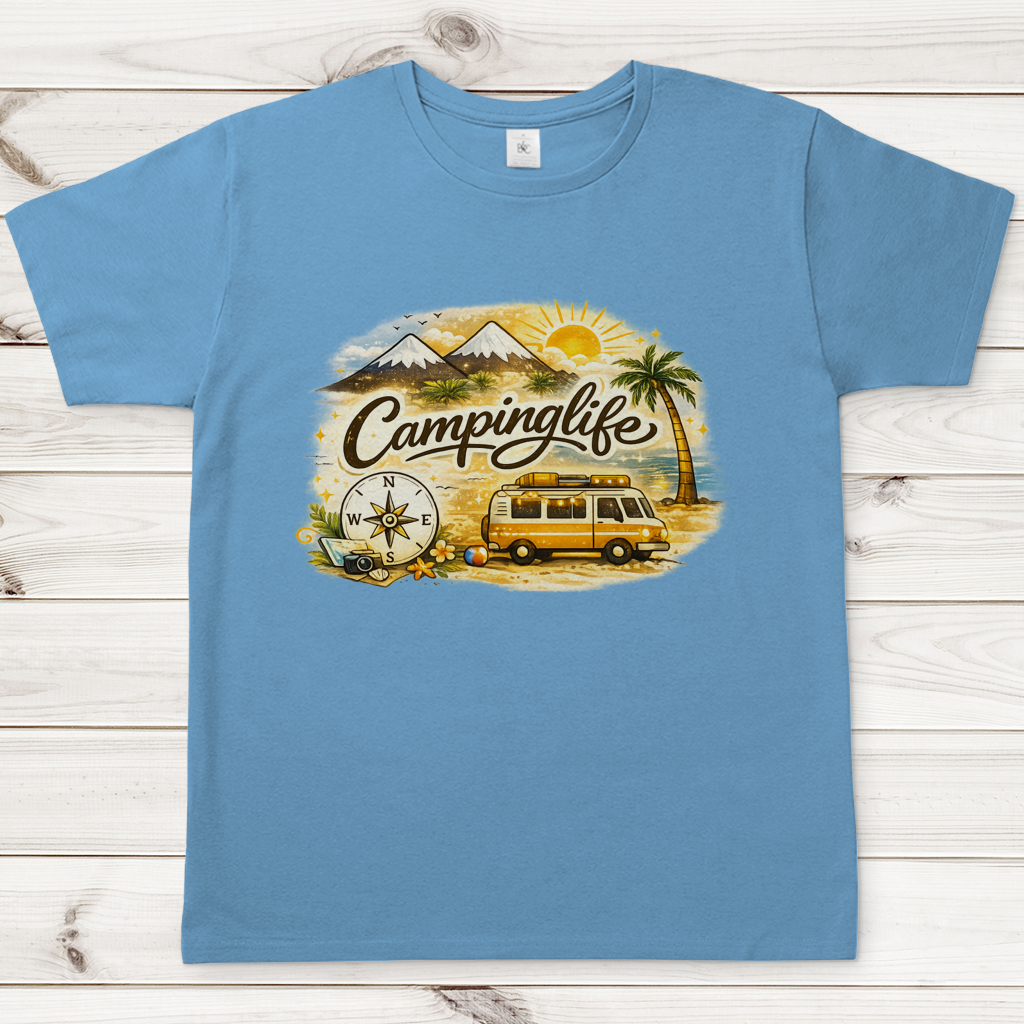 Herren T-Shirt Reiseabenteuer in lebendigen Farben
