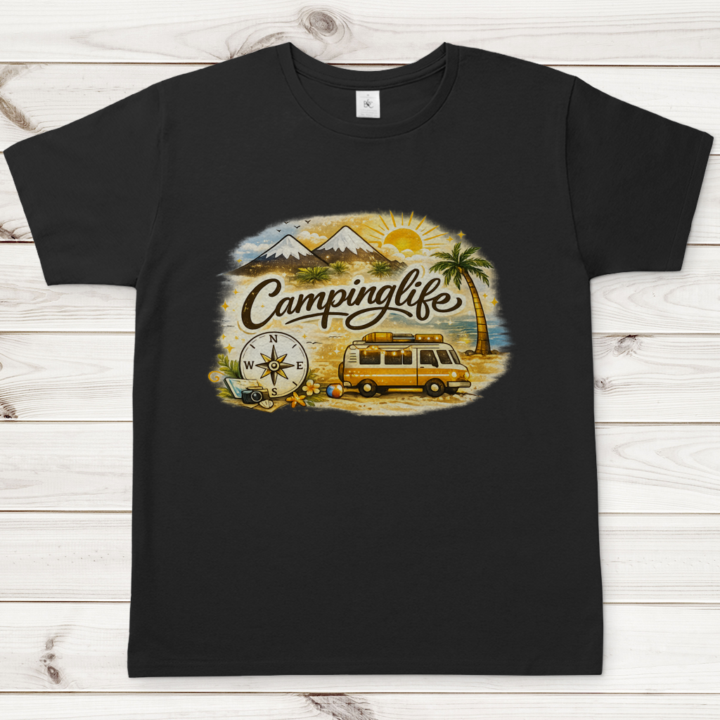 Herren T-Shirt Reiseabenteuer in lebendigen Farben