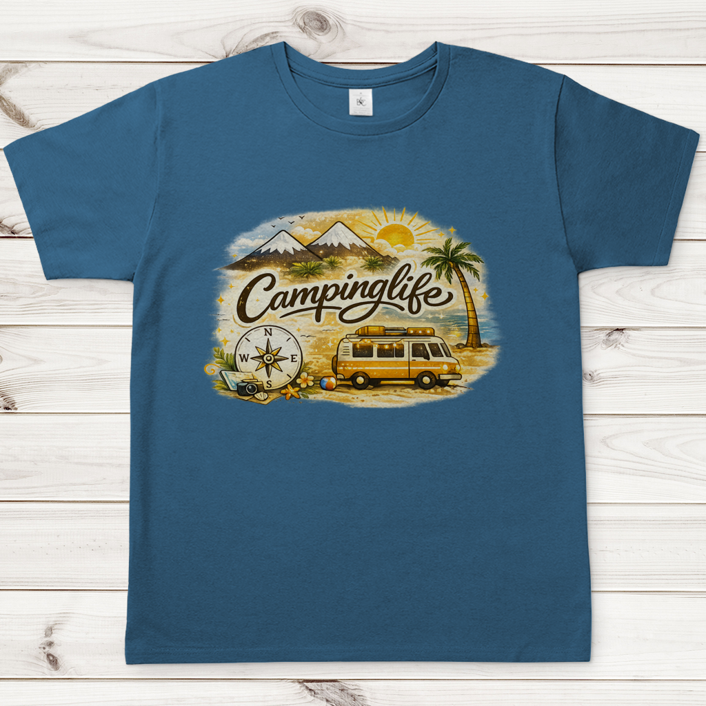 Herren T-Shirt Reiseabenteuer in lebendigen Farben