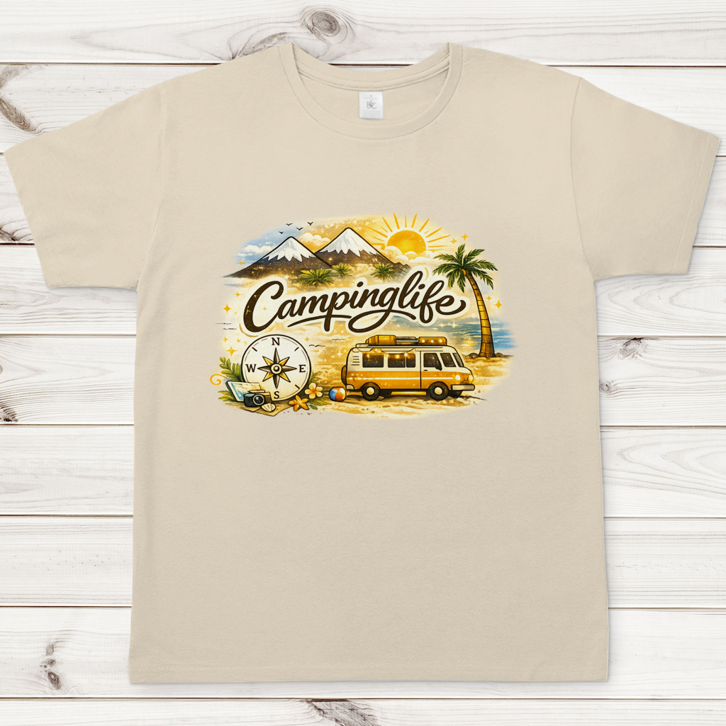 Herren T-Shirt Reiseabenteuer in lebendigen Farben