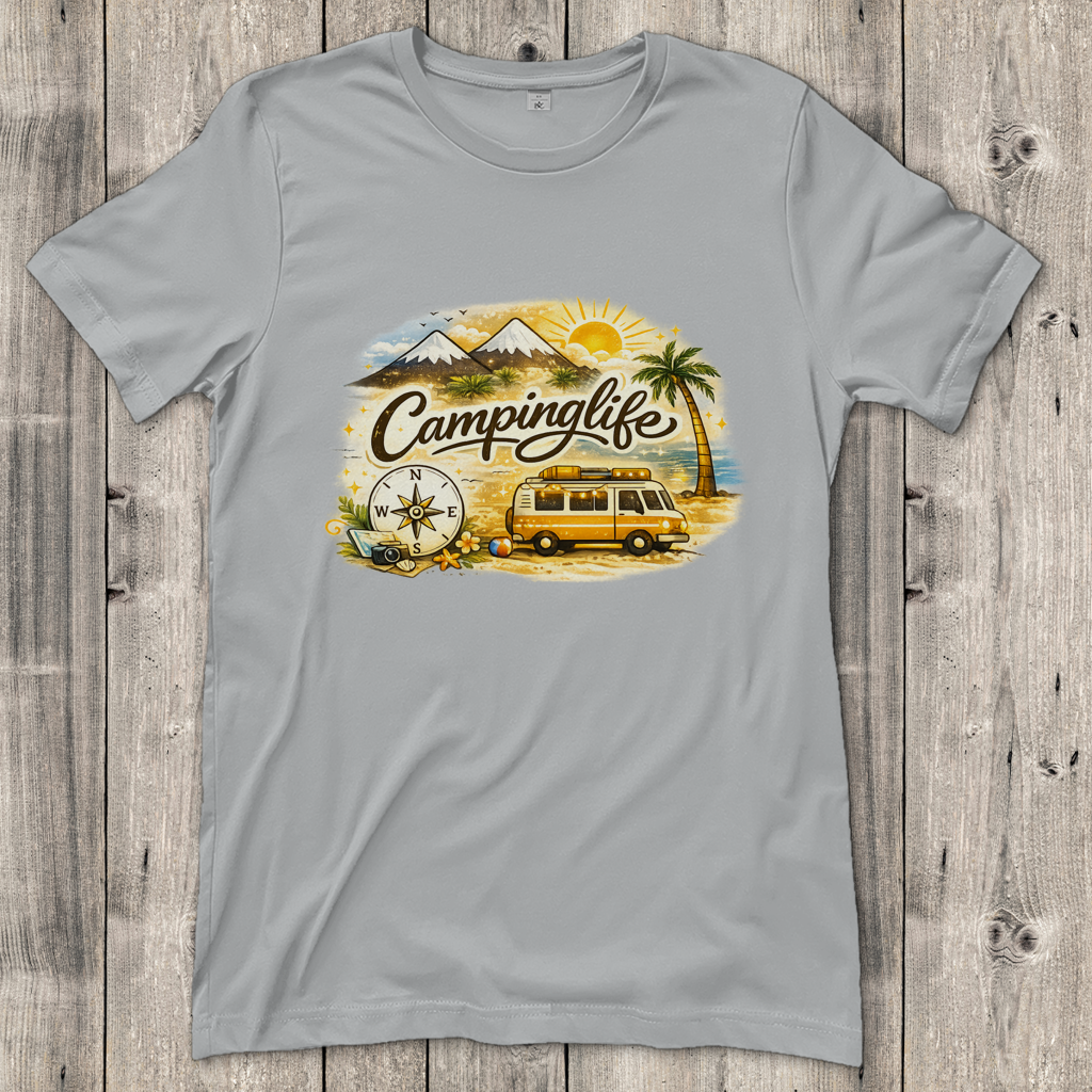 Damen T-Shirt Reiseabenteuer in lebendigen Farben