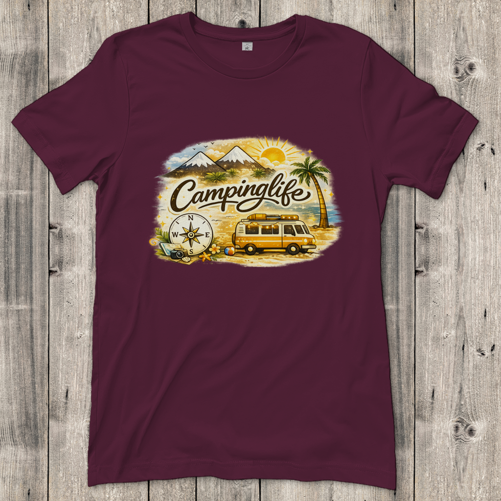 Damen T-Shirt Reiseabenteuer in lebendigen Farben