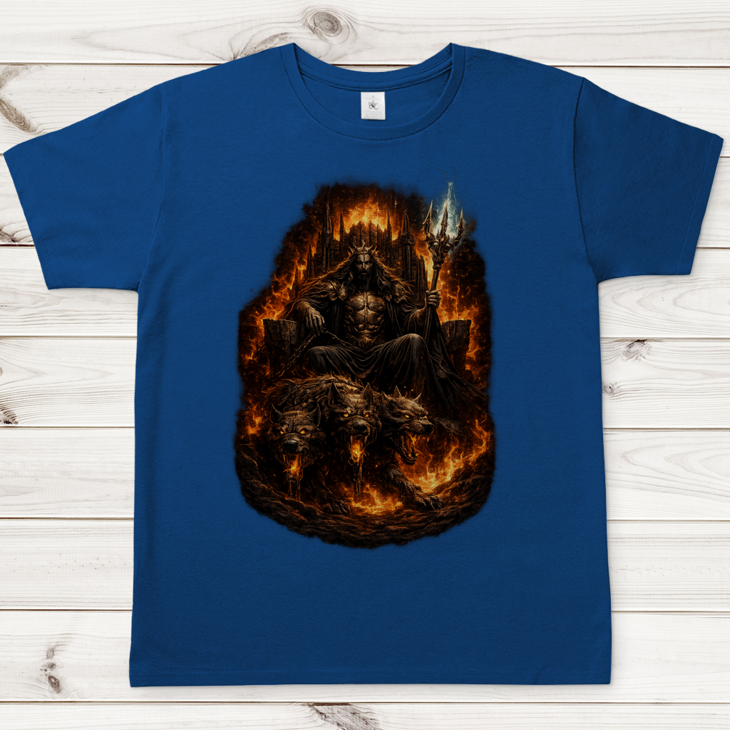 Herren T-Shirt Dämonenkönig auf feurigem Thron