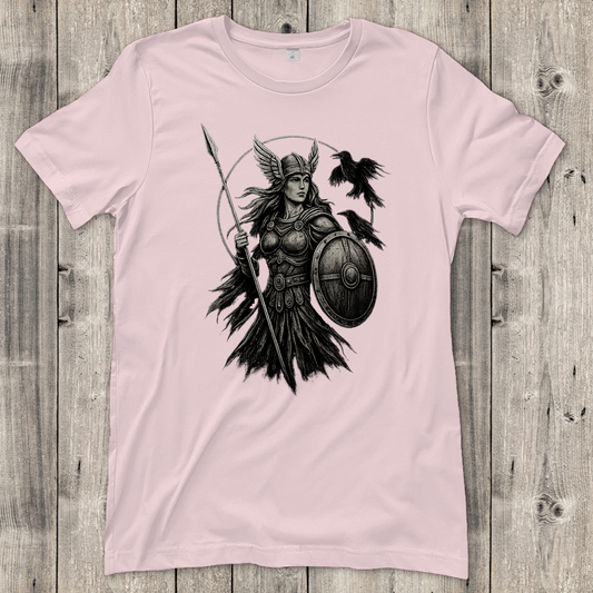 Damen T-Shirt Valkyrie mit Raben im Detail