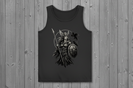 Damen Basic Tank Top Valkyrie mit Raben im Detail