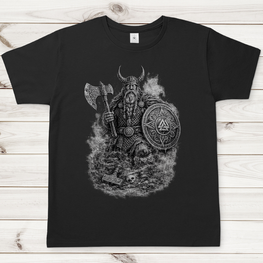 Herren T-Shirt Viking Krieger im Nebel