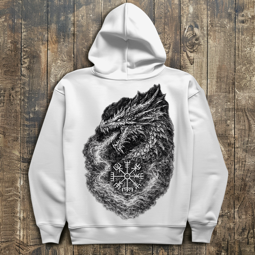 Herren Hoodie Drachenzeichnung