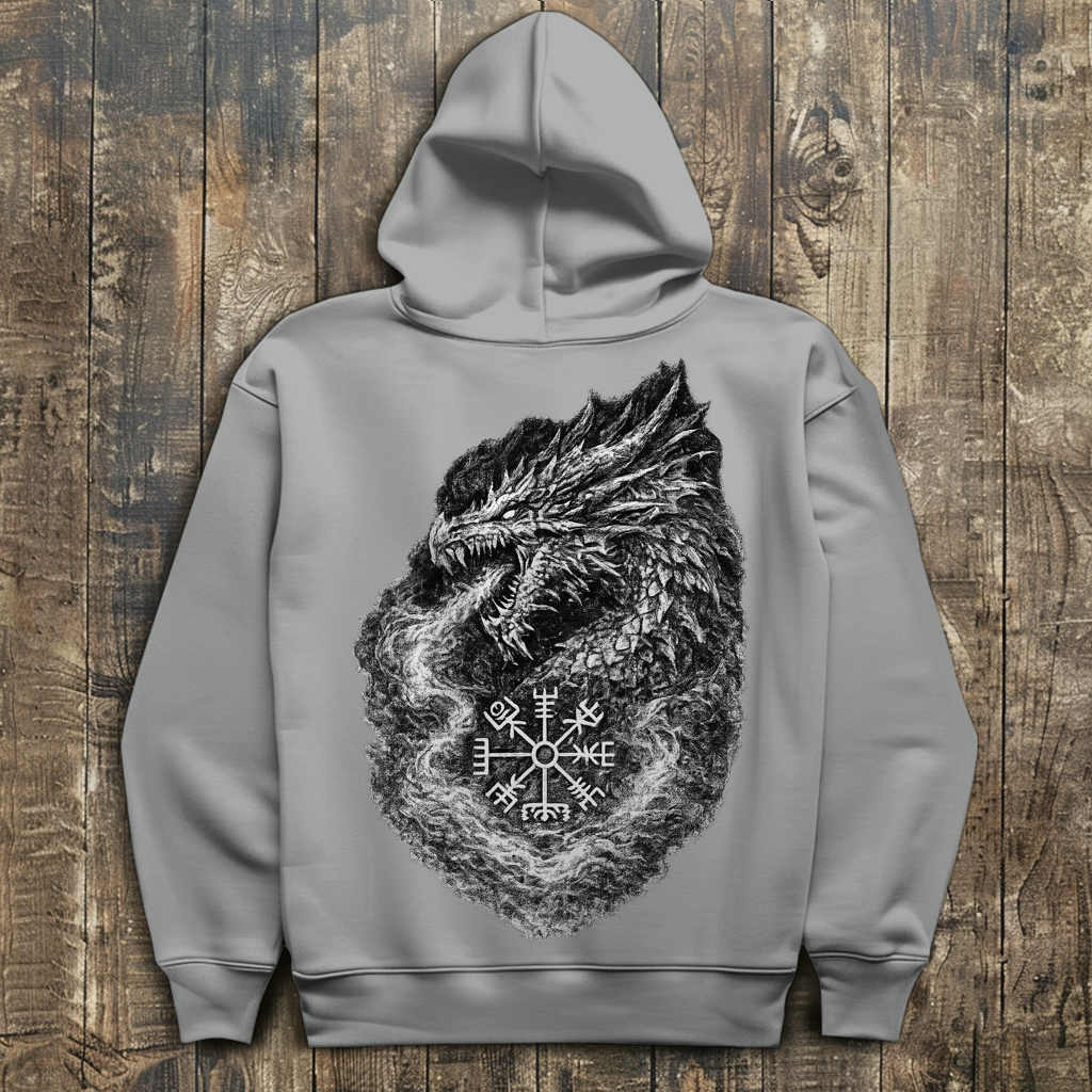 Herren Hoodie Drachenzeichnung