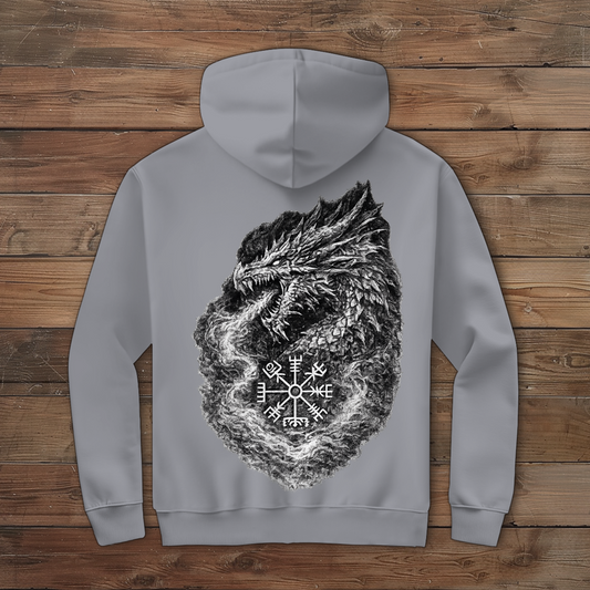 Herren Zipper Hoodie Drachenzeichnung