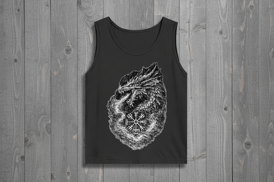 Herren Basic Tank Top Drachenzeichnung