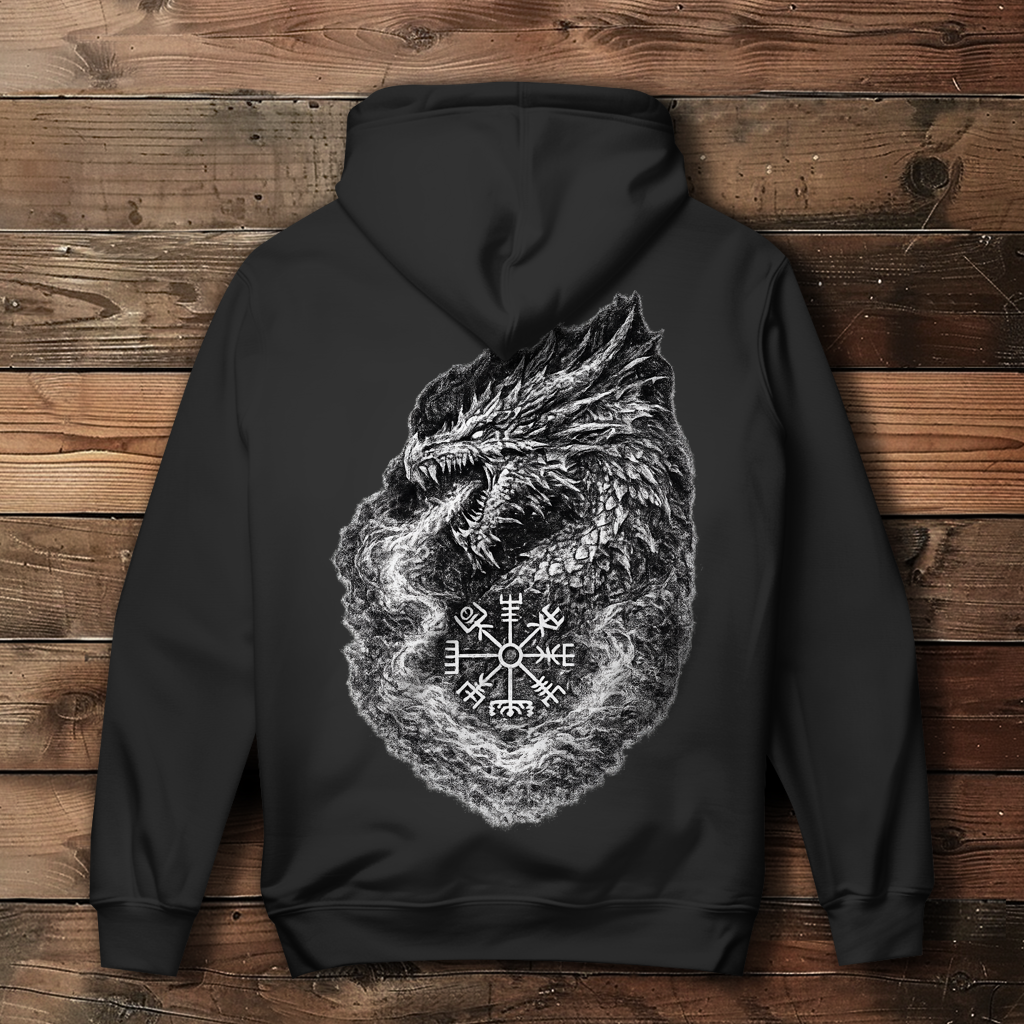 Damen Hoodie Drachenzeichnung