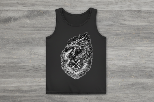 Damen Basic Tank Top Drachenzeichnung