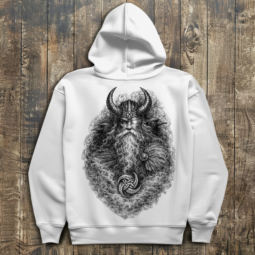 Herren Hoodie Odin mit Ravnen und Valknut