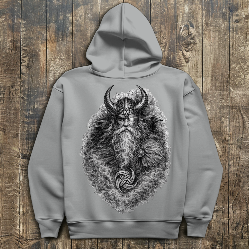 Herren Hoodie Odin mit Ravnen und Valknut
