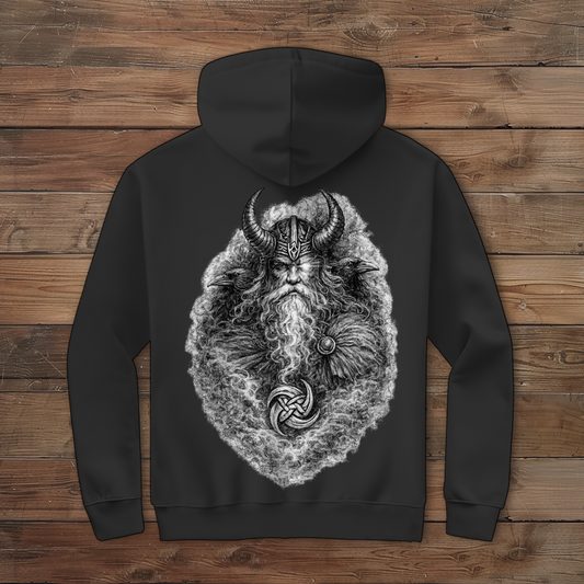 Herren Zipper Hoodie Odin mit Ravnen und Valknut