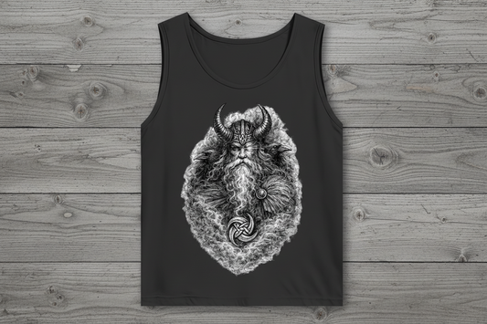 Herren Basic Tank Top Odin mit Ravnen und Valknut