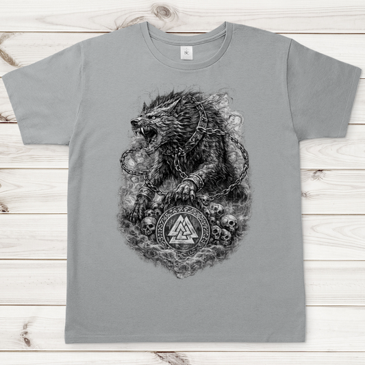 Herren T-Shirt Wolf mit Fenrir