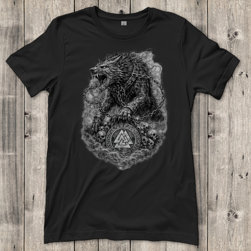 Damen T-Shirt Wolf mit Fenrir